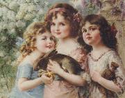 Emile Vernon The Three Graces oil on canvas